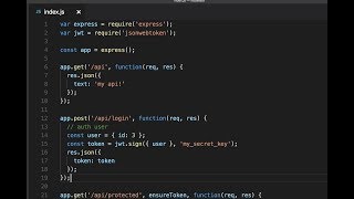 7 minutes: Create a Node API with JWT's (json web tokens)