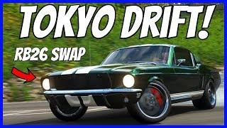 Forza Horizon 4 - TOKYO DRIFT Mustang Build! (RB26 Swapped)