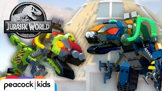 Robot Dinosaur Fight! | LEGO JURASSIC WORLD: LEGEND OF ISLA NUBLAR