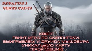 Квест: Гвинт игра по скеллигски. Выигрываем  у друида Мышовура уникальную карту героя "Леший".