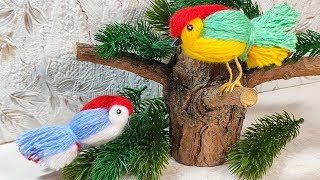 DIY Идея для декора комнаты. Простые птички из ниток. Love birds