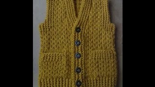 Жилет с карманами  Часть 2 Правая полочка. Vest knitting part 2