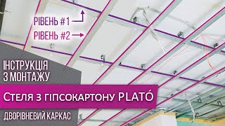 Выполнение потолка на двухуровневом перекрестном решетчатом каркасе