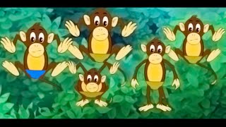 Five Little Monkeys Jumping on the Bed - Nursery Rhyme with Karaoke Lyrics [FULL HD]