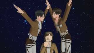 MMD SNK "Talking Carl" - Sasha pits Levi vs Eren Attack On Titan funny animated cartoon meme