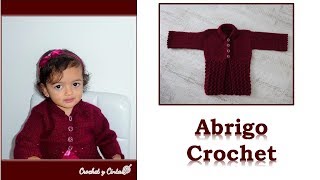 Abrigo crochet con punto panal de abejas para niñas - Parte 2 de 2