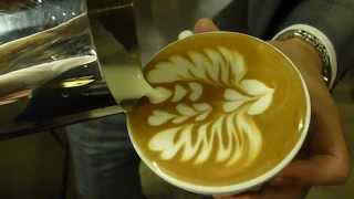 Latte art "Flying Heart" Design by Corea Coffee Belt