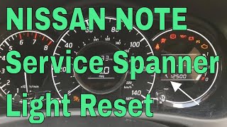 Nissan Note Service Spanner Light Reset Indicator 2014 2015 etc