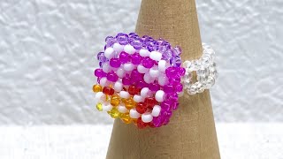 #37  Beaded ring like SNS logo part 1/Anel de miçangas/串珠戒指/インスタ映えするビーズリング①