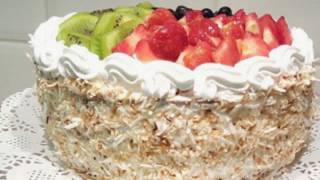 طريقه تزين وحشو كيكة الفواكه على طريقه السوق خطوة خطوة بشكل وطعم فاخر