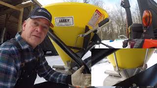 #121 Kubota B2601 Compact Tractor LandPride FSP500 Broadcast Spreader Review And Test. outdoors.