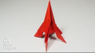Оригами #ракета из бумаги