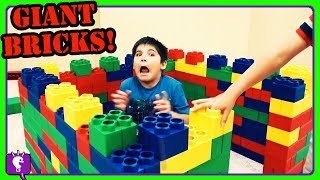 Giant LEGO Bricks Castle Build! Surprise for HobbyKids