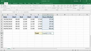 Sum the Hours over 24 Hours - Excel Trick