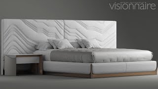 №143. Моделирование кровати "Foscari_visionnaire" в 3d max и marvelous designer