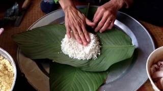 CÁCH GÓI BÁNH CHƯNG KHÔNG DÙNG KHUÔN - GÓI BÁNH CHƯNG BẰNG TAY