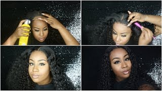 WATCH ME SLAY THIS GLUELESS CLOSURE INSTALL: PLUCKING,LACE TINTING,&STYLING | EULLAIR HAIR