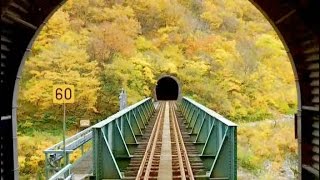 【米坂線の後方展望】米沢駅→坂町駅