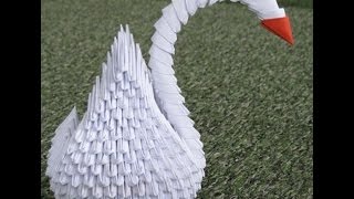 Модульное оригами. Лебедь из бумаги (3D origami)