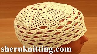 Crochet Easy Hat For Women Tutorial 10 Part 1 of 2 قبعة بسيطة الكروشيه