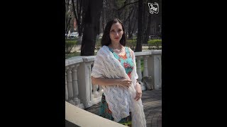 Простой палантин спицами для начинающих