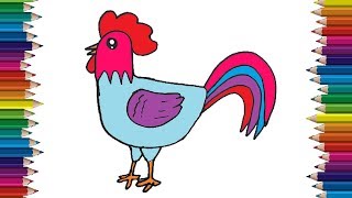 How to draw a chicken step by step - Easy drawings for kids