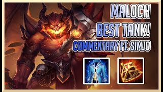 MALOCH: THE BEST TANK IN AOV! [COMMENTARY FT. SIMJO!] | ARENA OF VALOR MALOCH GAMEPLAY GUIDE