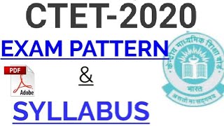 CTET 2020 SYLLABUS & PATTERN CTET 2020 का पेटर्न और syllabus