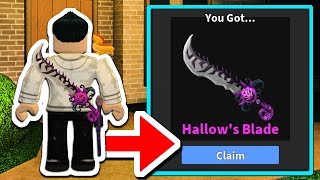UNBOXING THE HALLOW’S BLADE GODLY KNIFE IN ROBLOX MURDER MYSTERY 2!!