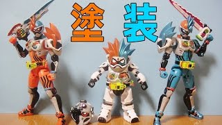 食玩 装動 仮面ライダーエグゼイド ステージ5のダブルアクションゲーマー レベルXとXXのLとRに色を塗ってみた 塗装 レビュー Ex-Aid