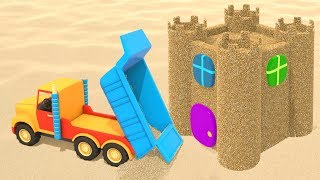 Машинки и замок из песка. Мультик для малышей 0+