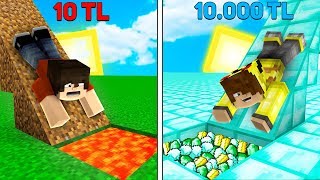 1 TL KAYDIRAK VS 10.000 TL KAYDIRAK! ? - Minecraft