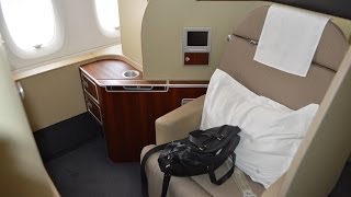 Qantas First Class on the A380 : Melbourne to Dubai QF9