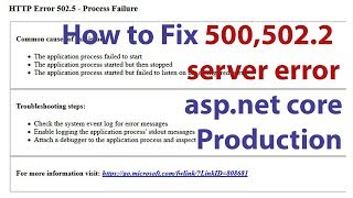 fix 500 internal server,502.5 error in asp.net core