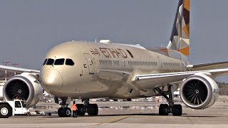 Etihad 787-9 Pushback & Takeoff from Athens & Emirates 777-300! | Plane Spotting Close Views