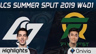 CLG vs FLY Highlights LCS Summer 2019 W4D1 Counter Logic Gaming vs Flyquest LCS Highlights by Onivia