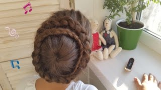Круговая коса вокруг головы или Снежинка/Корзинка // Starburst braid