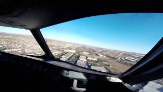 US Airways Airbus A320 Landing cockpit view Go Pro - Airbus A320