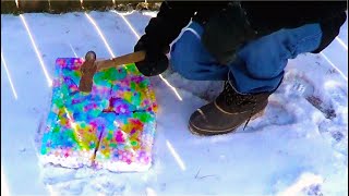 Freezing my YouTube Silver Play Button in Orbeez