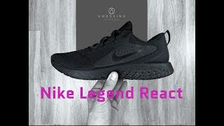 Nike Legend React ‘Black/Black’ | UNBOXING & ON FEET | running shoes | 2018