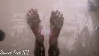Barefeet on Glass to satisfy your Foot Fetish #sweetfeetnz