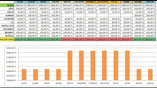 EXCEL İLE GELİR GİDER TABLOSU Hazırlama / Prepare an income table