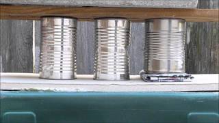 Crosman Phantom .177 break barrel pellet rifle soup can penetration test
