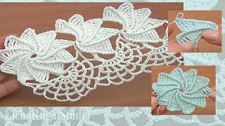 Crochet Spiral Flower Lace Worked in Rows Tutorial 23 Part 1 of 2 Spirale Blume häkeln