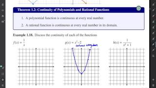 Elementary Calculus Example 1.18 - Continuity of polynomial and rational functions