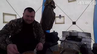 ЗИМНЯЯ РЫБАЛКА В ОЧЕНЬ!!! СУРОВУЮ ПОГОДУ С КОМФОРТОМ НА ОЗЕРЕ ЧАНЫ!