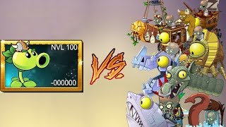 Plants vs Zombies 2 Hack - Plants 100 Level Repeater vs All Zomboss Fight!