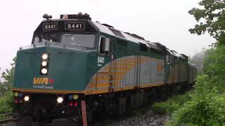 Montreal Bound VIA Rail Train 15 - The Ocean at Millview, NB