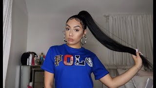 SUPER EASY HIGH SLEEK DRAWSTRING PONYTAIL WITH BABY HAIRS ( IG BADDIE LOOK )