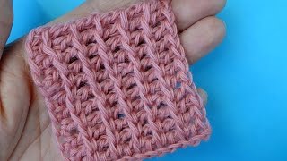 Tunisian crochet tutorial Английская резинка Тунисское вязание  Узор 12
